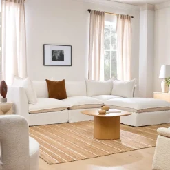Bleecker Down-Filled Slipcover Modular 4-Piece Ottoman Sectional (123")