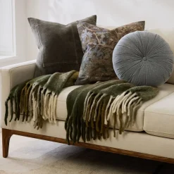 Blue Tapestry Pillow Cover & Throw Set