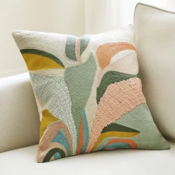 Botanical Crewel Pillow Cover