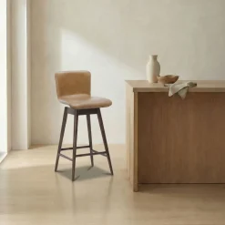 Boulder Leather Swivel Counter Stool