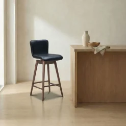 Boulder Leather Swivel Counter Stool