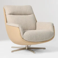 Bowden Fabric & Leather Swivel Chair