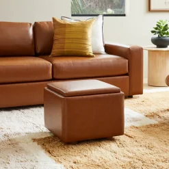 Bowman Leather Storage Ottoman