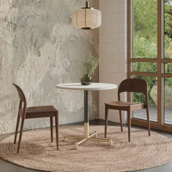 Branch Restaurant Round Dining Table - Quartz
