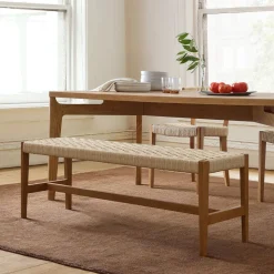 Brenna Woven Dining Bench