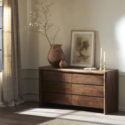 Brevoort Solid Wood Waterfall 6-Drawer Dresser (73")