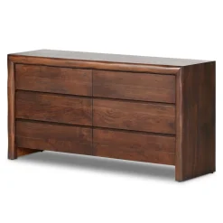 Brevoort Solid Wood Waterfall 6-Drawer Dresser (73")