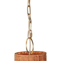 Brigitte Rattan Scallop Bell Pendant (20")