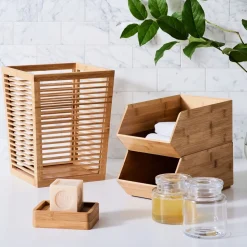 Brockton Bamboo Bathroom Accessories