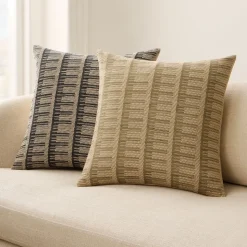 Broken Silk Wide Stripe Pillow Cover