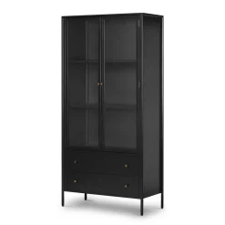 Bronzed Iron Tall Glass Cabinet (40")