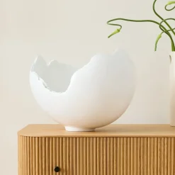 Burled Glossy White Bowl