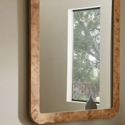 Burled Wood Wall Mirror
