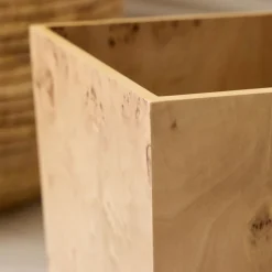 Burled Wood Waste Bin