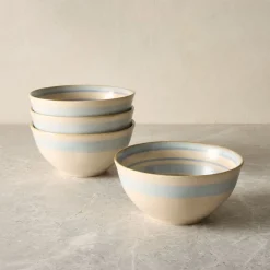 Cabana Stripe Stoneware Cereal Bowl Sets