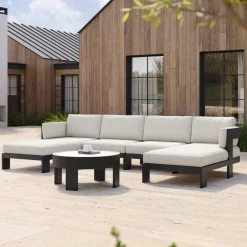 Caldera Aluminum Outdoor 4-Piece U-Shaped Sectional (137")