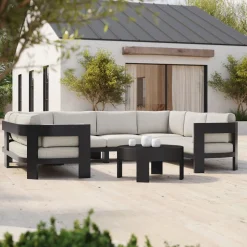 Caldera Aluminum Outdoor 6-Piece U-Shaped Sectional (126")
