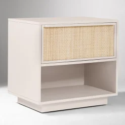 Callahan Solid Wood Rattan Nightstand (24")