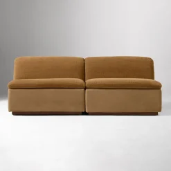 Calvin Fabric & Leather Armless Modular Sofa (77" – 115.5")
