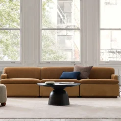 Calvin Fabric & Leather Modular Sofa (76" – 114")