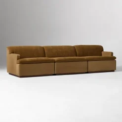 Calvin Fabric & Leather Modular Sofa (76" – 114")