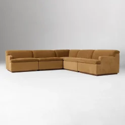 Calvin Fabric & Leather 5-Piece L-Shaped Sectional (113.5")