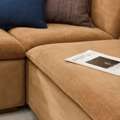 Calvin Fabric & Leather 5-Piece L-Shaped Sectional (113.5")
