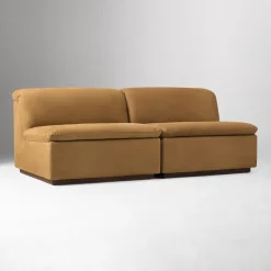 Calvin Leather Armless Modular Sofa (77" – 115.5")