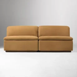 Calvin Leather Armless Modular Sofa (77" – 115.5")