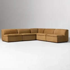 Calvin Leather Armless 5-Piece L-Shaped Sectional (113.5")