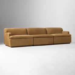 Calvin Leather Modular Sofa (76" – 114")