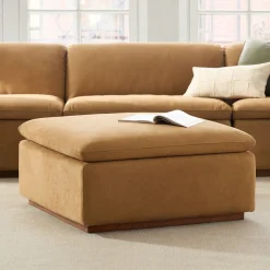 Calvin Leather Ottoman