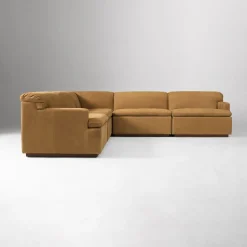 Calvin Leather 5-Piece L-Shaped Sectional (113")