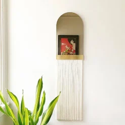 Candice Luter Svara Fringe Arched Wall Mirror w/ Accent Bar