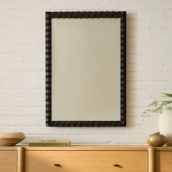 Cantilever Textured Wood Wall Mirror