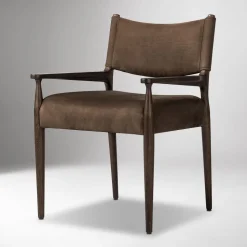 Carryn Leather Dining Arm Chair