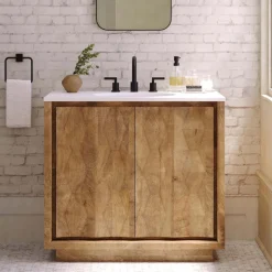Carved Pattern Single Bathroom Vanity (36")