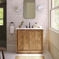 Carved Pattern Single Bathroom Vanity (36")