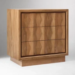 Carved Pattern Solid Wood 3-Drawer Dresser (35")