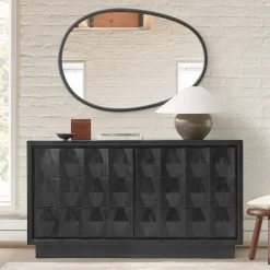 Carved Pattern Solid Wood 6-Drawer Dresser (62")
