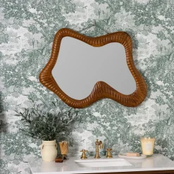 Carved Wood Irregular Mirror