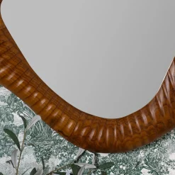Carved Wood Irregular Mirror