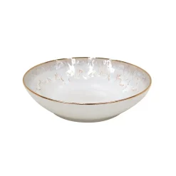 Casafina Taormina Stoneware Gold-Rimmed Pasta Bowls (Set of 4)