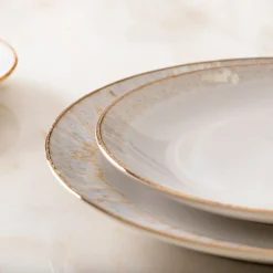 Casafina Taormina Stoneware Gold-Rimmed Salad Plates (Set of 4)