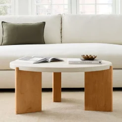 Cassian Concrete Top Coffee Table (36")