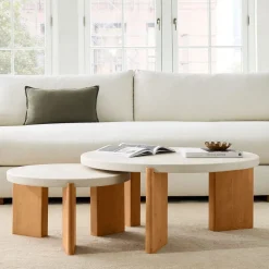 Cassian Concrete Top Nesting Coffee Tables (24"–36")