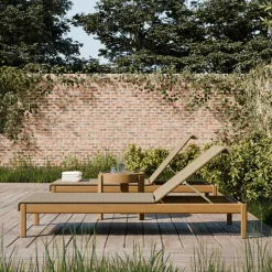 Cassis Outdoor Teak Stacking Chaise Lounge