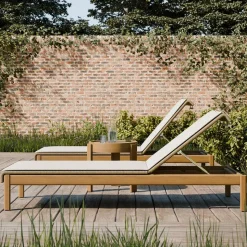 Cassis Outdoor Teak Stacking Chaise Lounge