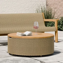Cassis Outdoor Teak Storage Coffee Table (32")