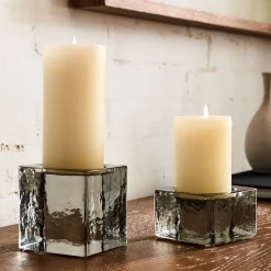 Cast Glass Pillar Holders